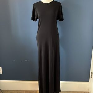 Land’s End - black knit floor length tee dress